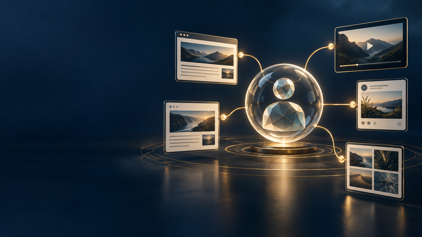 Website, video, social and image content connected to one unified digital identity